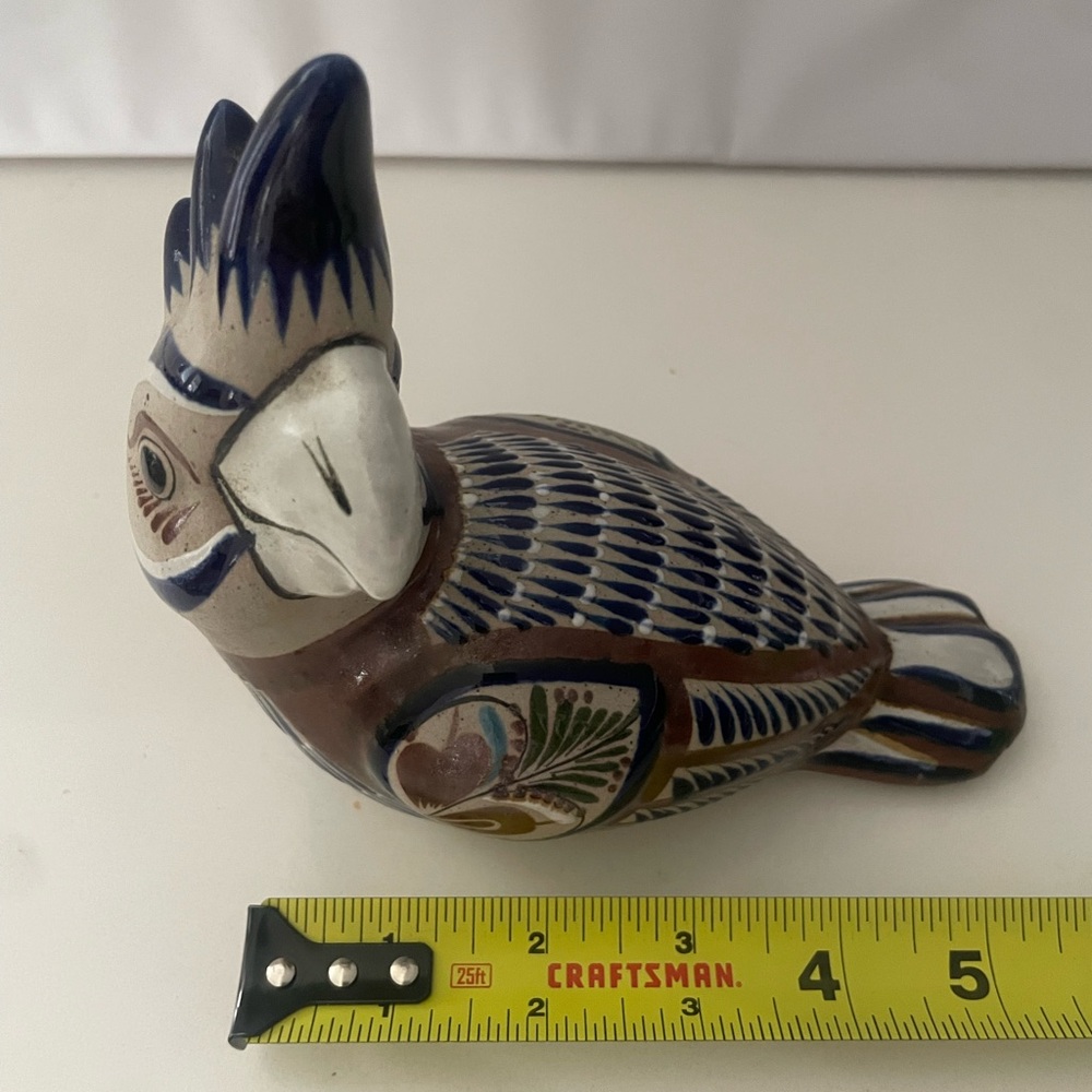 Vintage 1970 Tonalá Mexican pottery bird Singed By Mateo Tostado Folk Art - Picture 7 of 7